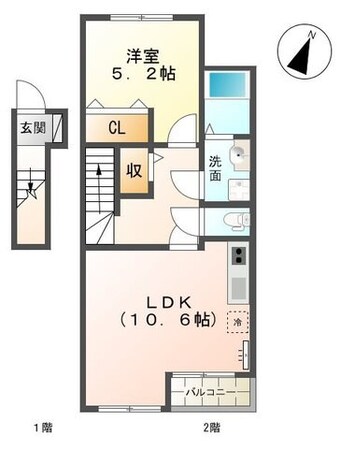 仙台駅 徒歩10分 2階の物件間取画像